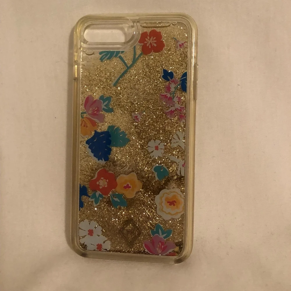 Vera Bradley Santiago Floral Liquid Glitter iPhone 6plus/8plus